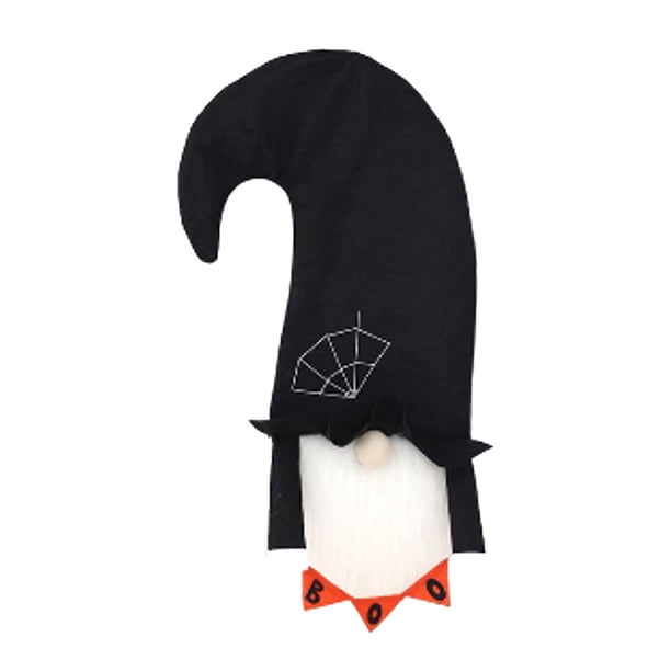 Naiovety Festival de muñecas sin rostro de Halloween Puerta colgante Ventana Chimenea Decoración de Comedor Bar Café Adorno lindo Cumpleaños Kits de decoración para fiestas Negro Naiovety HA069010-02