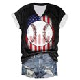 thumbnail image 1 of Camiseta de Manga Corta con Cuello en V Impresa para Uso Casual Y de Fiesta, Camiseta de Moda Patriótica, Todo el Uso de Temporada, 1 of 3
