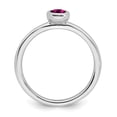 thumbnail image 3 of Sterling Silver Oval Created Ruby Ring, 3 of 10