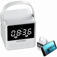 thumbnail image 1 of wonima11 Portable Bluetooth Speaker with Time Display, Portable Wireless Speaker, TWS Stereo Sound, 50ft Bluetooth 5.2, TF Card/AUX Input, Hands-Free Calling, for Home, Outdoor, Travel (White), 1 of 1