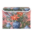 thumbnail image 7 of Yayeee Collapsible Cube Storage Bin with Lid Fabric Closet Decorative Basket with Handles, Orange Vibrant Flowers, 7 of 7