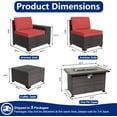 thumbnail image 5 of ASJMR 7 Pieces Wicker Patio Furniture Set With Gas Fire Pit Table,Outdoor Rattan Sectional Sofa Conversation Set With Cushions & Coffee Table,Red, 5 of 10