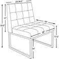 thumbnail image 4 of Gray Metal Frame Tufted Velvet Single Sofa Armless Accent Chair, Leisure Chair, Set of 1, 4 of 9