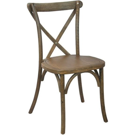 BizChair Hand Scraped Dark Natural X-Back Chair