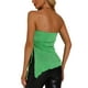 thumbnail image 3 of INSPIRAR CHIC Women's Strapless Drawstring Ruched Asymmetrical Ruffle Hem Bandeau XS Verde, 3 of 6