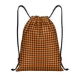 thumbnail image 1 of Fotbe Black And Orange Houndstooth Bolsa Mochila con Cordón Estampada, Bolsa de Gimnasio Deportiva, Bolsa Cinch, Bolsa con Cordón para Hombres y Mujeres-Medium, 1 of 6