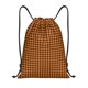 thumbnail image 1 of Fotbe Black And Orange Houndstooth Bolsa Mochila con Cordón Estampada, Bolsa de Gimnasio Deportiva, Bolsa Cinch, Bolsa con Cordón para Hombres y Mujeres-Small, 1 of 6