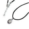 thumbnail image 2 of Love Entwined Flowers Wedding Bridal Shower Antiqued Oval Charm Pendant with Black Satin Cord, 2 of 4
