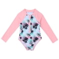 thumbnail image 3 of MSemis Kids Girl Long Sleeve Rash Guard Rashguard Swimsuit with UPF 50+, One-Piece, Sizes 4-16 Pink 12, 3 of 7