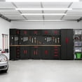 thumbnail image 6 of Garage Storage Cabinet System,16PCS Garage Cabinets and Storage System Corner Workshop Set with Corner Cabinet, Cabinet Drawers, Workbench, Pegboard for Tool Organization, Black Red, 6 of 9
