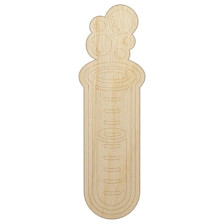 Glass Bubbling Test Tube Chemistry Science Wood Shape Unfinished Piece Cutout Craft DIY Projects - 4.70 Inch Size - 1/8 Inch Thick