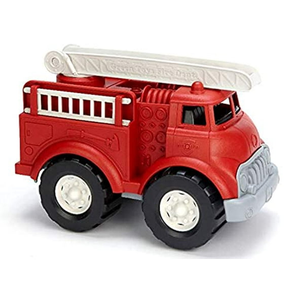 Green Toys Camion de Pompiers, Rouge CB - Jeu de Simulation, Compétences Motrices, Véhicule Jouet pour Enfants. Sans BPA, Phtalates, PVC Lavable au Lave-Vaisselle, Plastique Recyclé, Fabriqué aux États-Unis.