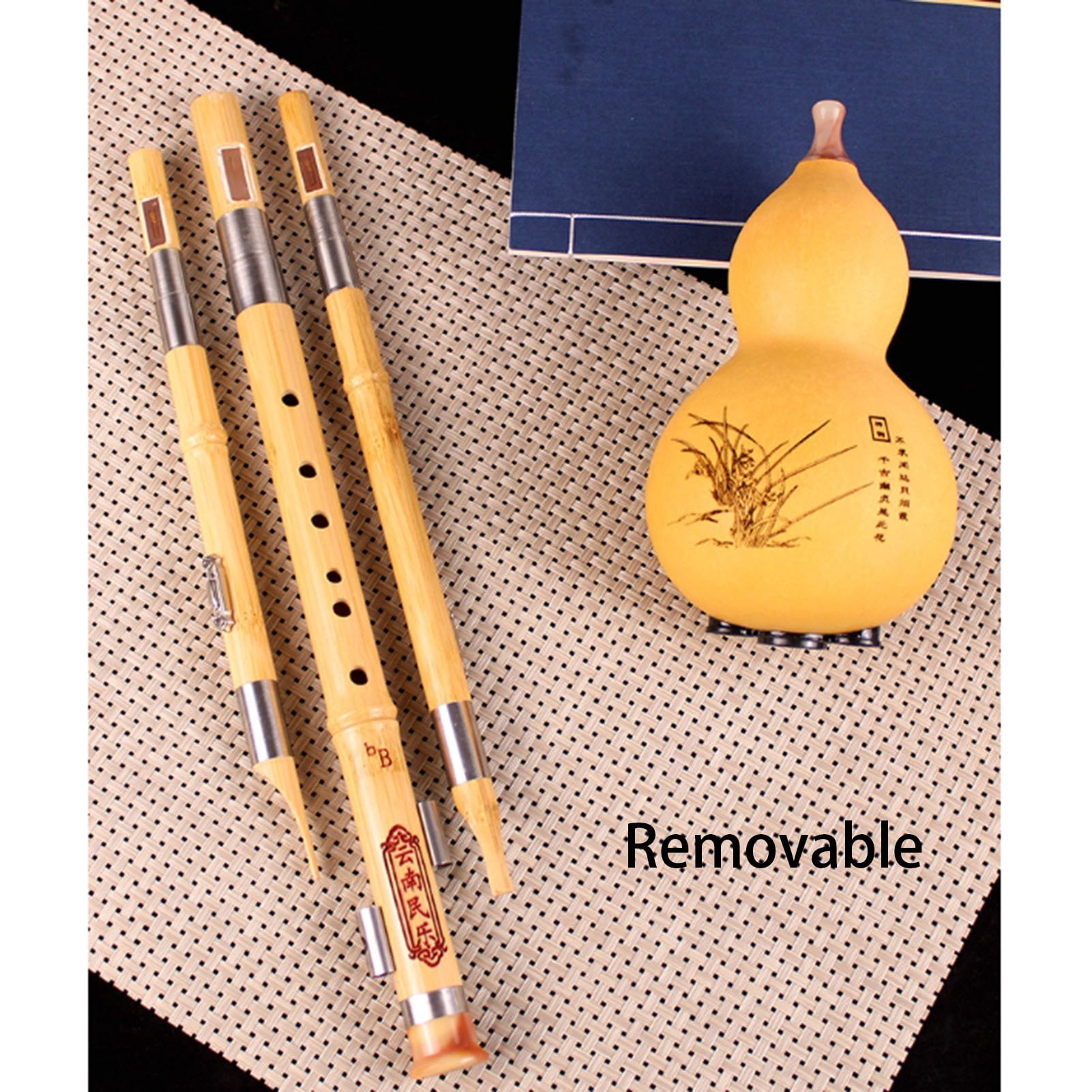 Hulusi Bamboo Pumpkin Flute Ethnic Musical Instrument for Beginners Music Lovers