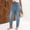 *Light Blue, variant on Women's Low Waist Tapered Leg Drawstring Cargo Jogger Jeans ,Casual Loose Fit Denim Pants with Light Blue,Women's Plus XXXL