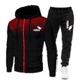 thumbnail image 3 of Conjuntos de sudaderas con capucha estampadas deportivas para hombre, ropa deportiva de lujo con cremallera y forro polar, trajes informales de diseñador, ropa de marca nueva de 2023 para primavera y, 3 of 4