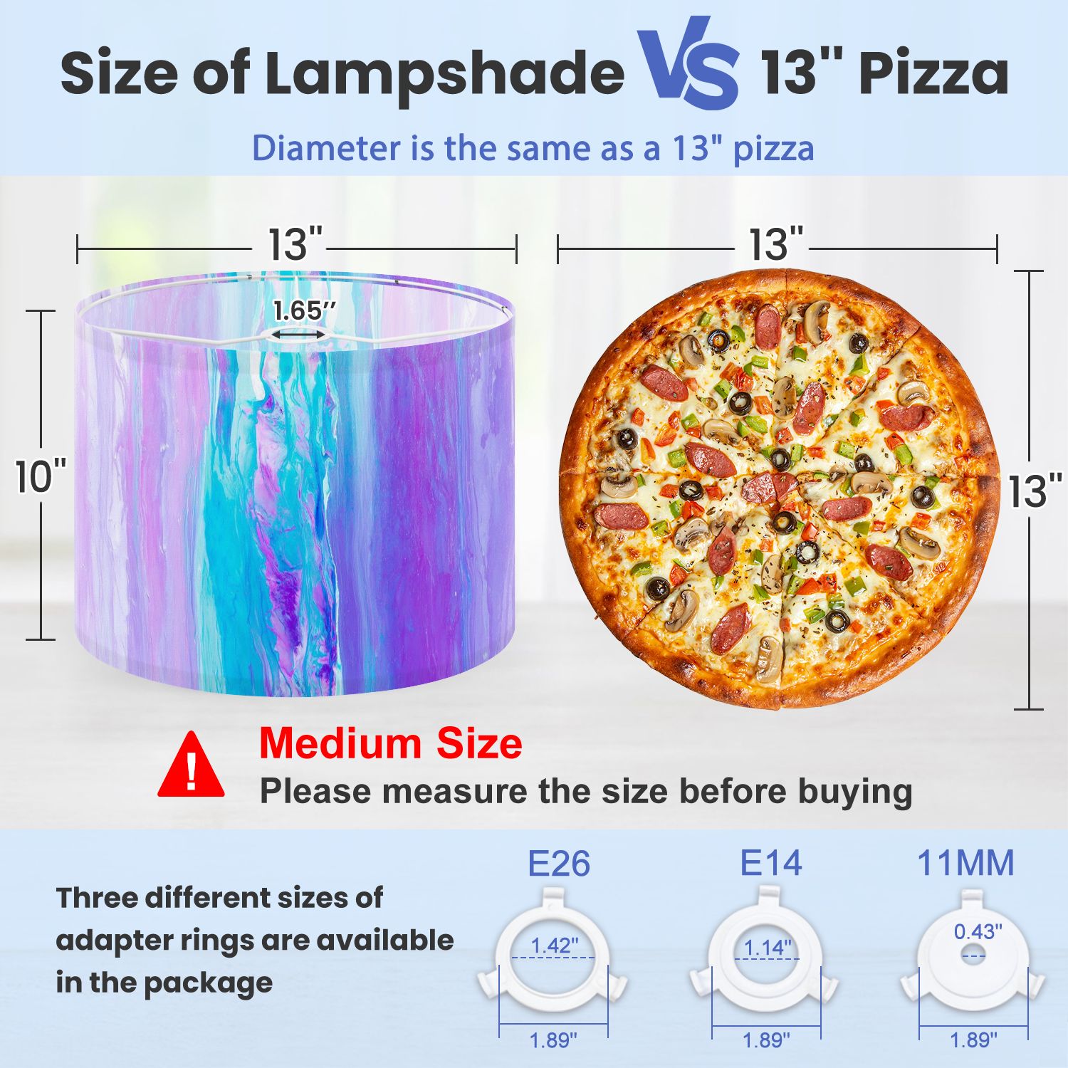 Lampshades 2 Pack Blue green teal pink purple abstract art 13"x13"x10" Light Shade for Table Lamps Floor Lamps Drum Lamp Shades Lampshade Replacement Easy Assembly