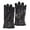 Black, variant on Driving Style Winter Leather Gloves for Men with Real Sheepskin and Warm Interior