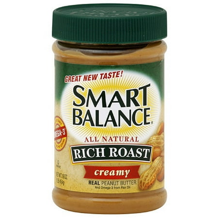 Smart Balance All Natural Creamy Rich Roast Peanut Butter, 16 oz (Pack of 12)