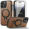 thumbnail image 1 of Designed for  14 Pro Max Leather Case [Compatible with Mag-Safe] with Stand  Shockproof Back Slim Protective Phone Case for Men Women  6.7”, 1 of 6
