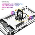 thumbnail image 5 of for Google Pixel 6A 6.1-inch Phone Case, Impact Resistant Metal Ring Magnetic Support Kickstand Drop Protector Cover for Google Pixel 6A 6.1-inch,Silver,For Google Pixel 6A, 5 of 15