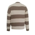 thumbnail image 5 of Women's Casual Striped Sweater Long Sleeve Pullover Crew Neck, Comfortable and Versatile, Great for Everyday Wear and Seasonal Outfits,Khaki,S, 5 of 5