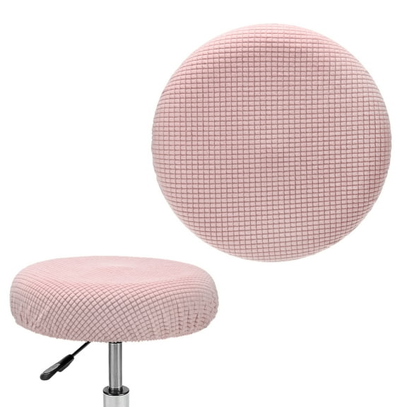 Uxcell 1-Pack Bar Stool Covers Round, for 12-14 Inch Polyester Corn Grid Seat Covers with Elastic Bands [Pink]