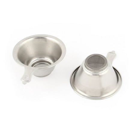 Tea Stain Energy Bowl (Unique Bargains 2 Pcs 7.5cm Upper Dia Stainless Steel Round Mesh Bottom Leaf Tea Bowl Strainer)