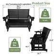 thumbnail image 3 of Fortune Candy Outdoor Wood Glider with High Roll Back and Cup Holders, Heavy Duty 800 lbs, Black, 3 of 8