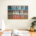 thumbnail image 3 of Elephant Stock Dream Live Love Quote Wall Art - Horizontal Canvas Wall Art - Living Room Wall Decor - Inspirational And Typography Canvas - Teal And Pink Decor - 12" x 8", 3 of 8