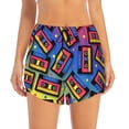 thumbnail image 4 of Lsque Vintage Audio Cassettes Printed Women's Running Shorts with Liner Pockets,Elastic Quick Dry Workout Athletic Gym Yoga Shorts,Womens High Waist Shorts-XX-Large, 4 of 9