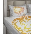 thumbnail image 4 of Ambesonne Astrology Fitted & Top Sheet Set with Shams, Leo Horoscope Sign, Orange, 4 of 5