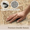 thumbnail image 6 of ODIKA Throw Tan Vintage Distressed Faded Boho Scroll Border Entryway Pet Friendly & Kids Safe Play for Playroom, Bedroom, Reading Nook, 6 of 7
