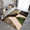 thumbnail image 2 of Vintage Mid Century Abstract Geometry Art Area Rugs, Brown Black Emerald Green Carpets, Washable Non-Slip Low Pile Playing Mat For Living Room Bedroom Kitchen Entryway Hallway 3x4ft, 2 of 6