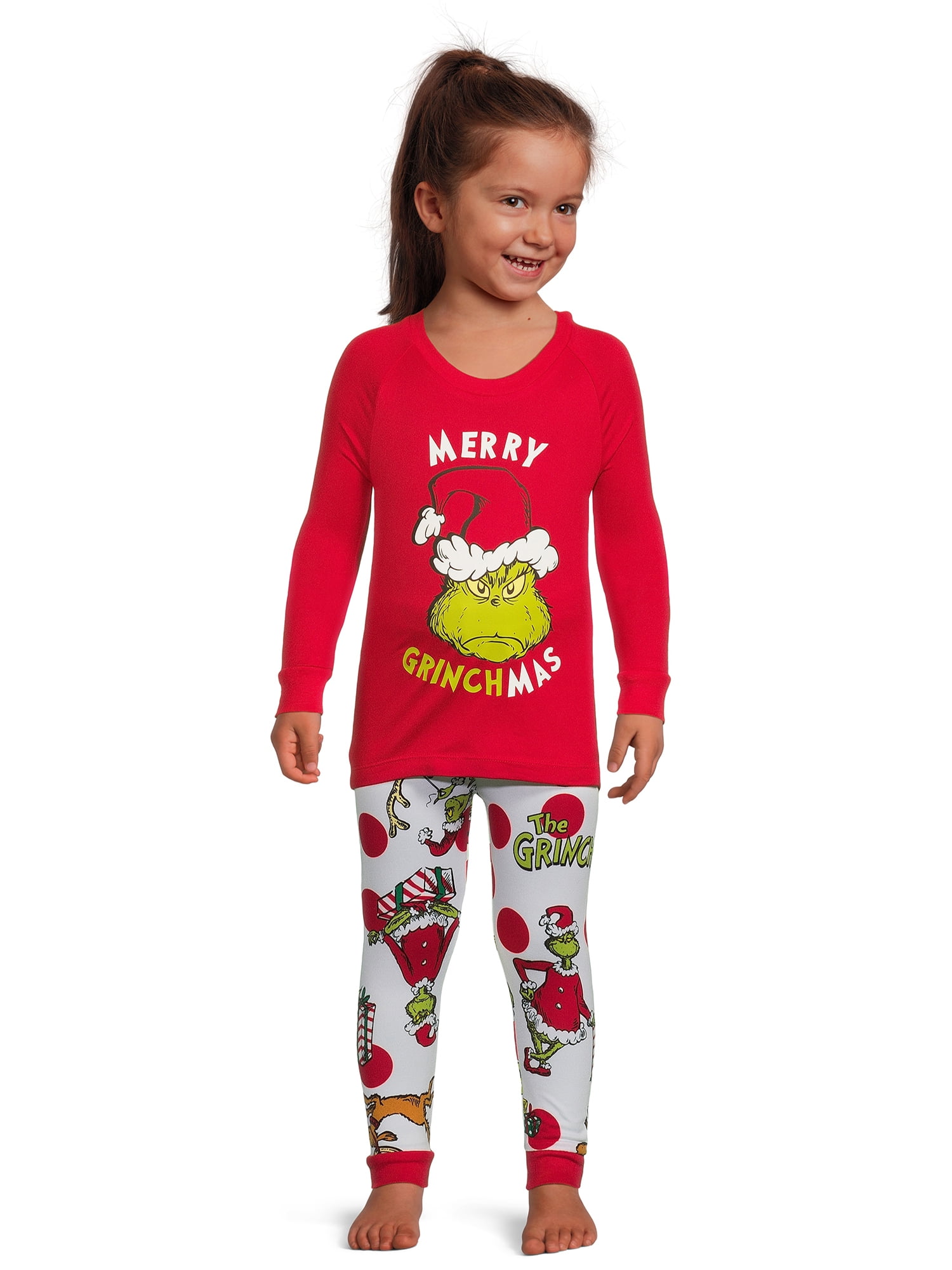 Dr. Seuss Unisex Toddlers Grinch Matching Family Pajamas Set, 2-Piece, Sizes 2T-5T