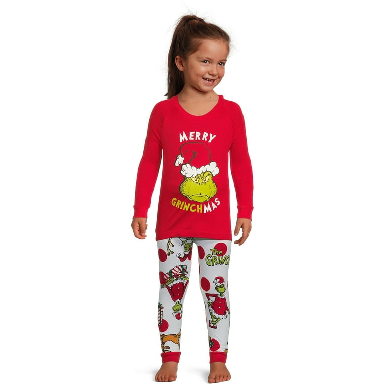 Dr. Seuss Unisex Toddlers Grinch Matching Family Pajamas Set 2 Piece Sizes 2T 5T