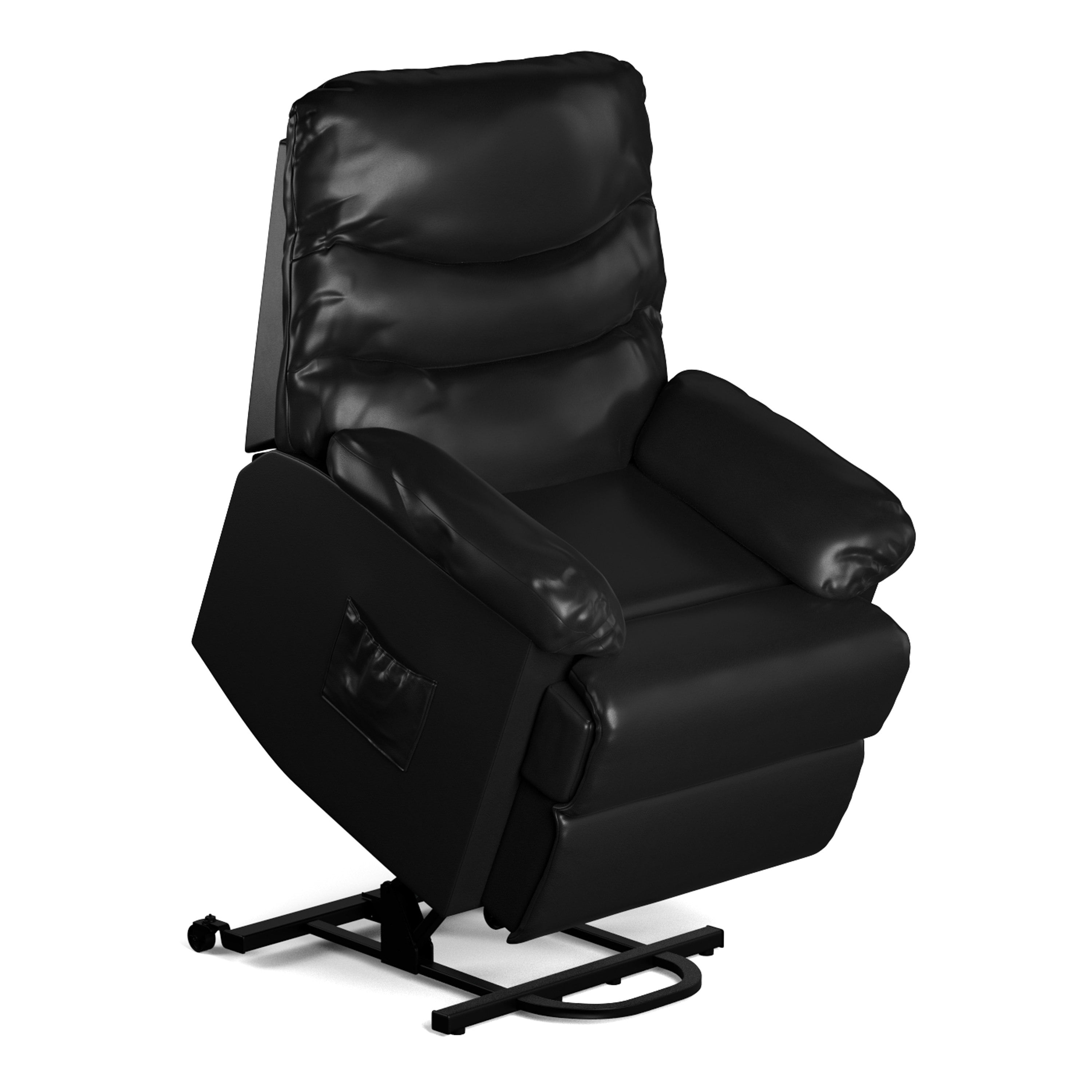 Homesvale ordway wall hugger power recliner and lift chair in black renu leather deals