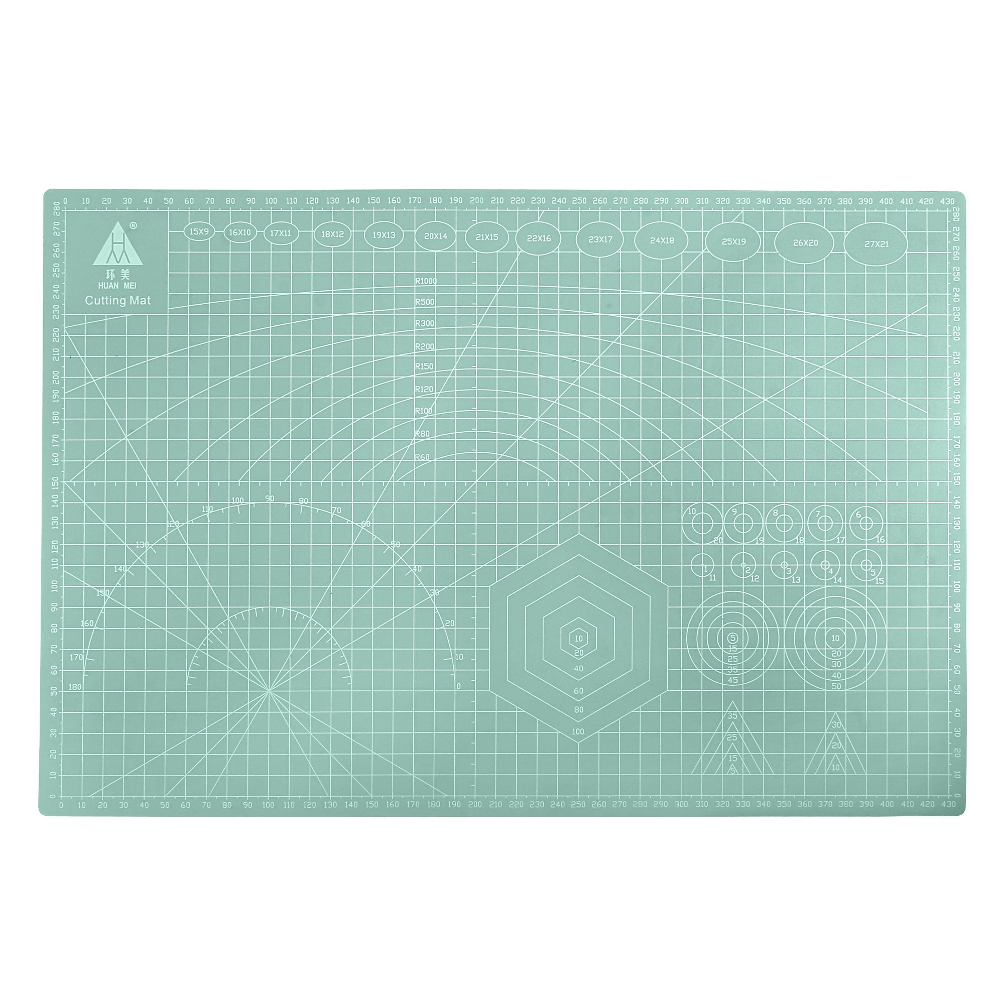 Uxcell 17.7" x 11.8" Cutting Mats Rotary Fabric Mat Self Recover Double Sided, Mint Green