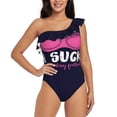 thumbnail image 2 of I Suck At Fantasy Football Gift One Piece Swimsuit Women Ruffle Monokini Shoulder Swimsuit Bathing Suit Swim Wear Idea Loser, 2 of 5