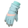 thumbnail image 2 of Bmisegm Kids Ski Snow Gloves Windproof Boys Outdoor Skating Ski Girls Snowboarding Boys Girls Winter Gloves Waterproof Mittens Light Blue, 2 of 9