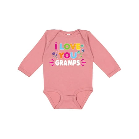 

Inktastic I Love You Gramps with Flowers Gift Baby Girl Long Sleeve Bodysuit