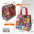 thumbnail image 3 of Pioneer Flower Floral Print Pattern Insulated Lunch Bag for Women & Adults,Large Portable Soft Cooler Lunch Bag,Thermal Food Storage Tote with Pearl Cotton,8.66L,8.75x5.75x9.5 Inch, 3 of 6
