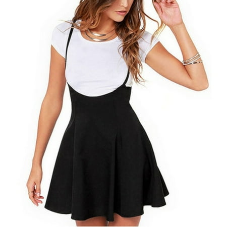 - EFINNY Women's High Waist Pleated Mini School Suspender Skirts