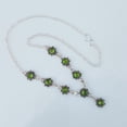 thumbnail image 3 of Round Green Peridot Gemstone Necklace 925 Sterling Silver High Polished Handmade 20" Inch Adjustable Necklace Jewelry, 3 of 8
