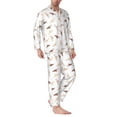 thumbnail image 2 of Salouo Leopard Print Print Button-Front Long Sleeve Pajama Set for Men, Soft 2Pjs Men's Long Sleeve Sleepwear-Large, 2 of 7