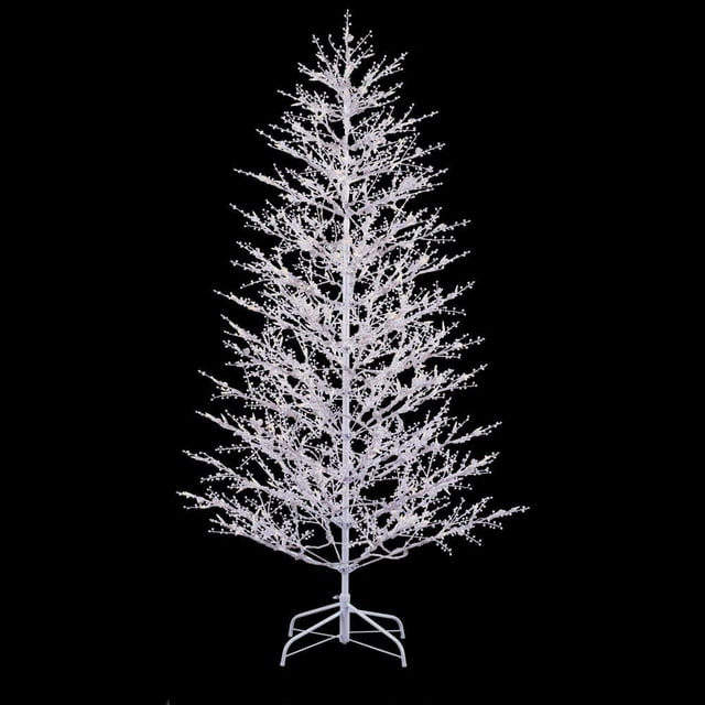 GE Christmas White Winterberry Branch Tree with LED Lights 7 ft.Home ...