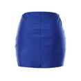 thumbnail image 4 of Made by Olivia Women's Satin Silky Elastic Waist Split Slit Hem Bodycon Mini Skirt, 4 of 7