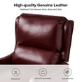 thumbnail image 3 of Genuine Leather Recliner Chair Push Back Wingback with Nailhead Trim for Living Room Bedroom Burgudy, 3 of 10