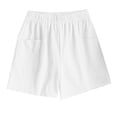 thumbnail image 5 of Jamsmile Women Pants Solid Color Summer Pocket Casual Wide Leg Pants Home Beach Hot Pants Summer Loose Sports Shorts, 5 of 5