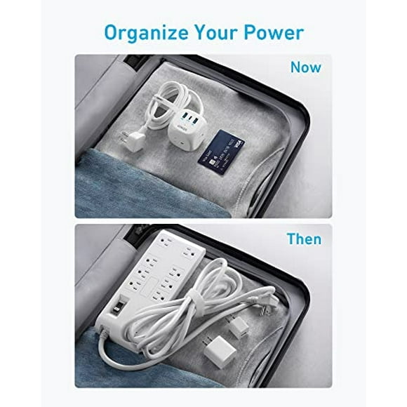 Anker 20W USB C Power Strip, 321 Power Strip con 3 tomas y carga USB C para iPhone serie 13/12, cable de extensión de 5 pies, carga de entrega de energía para dormitorios, oficina en casa, viajes en c