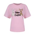 thumbnail image 4 of VBTAPA Easter T Shirts for Women Short Sleeve Crewneck Tops Novelty Funny Bunny Printed Graphic Tees Casual Holiday Tee Blouse Daily Sales Pink XL, 4 of 6